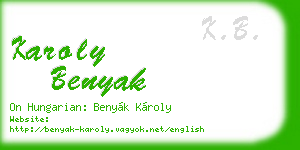 karoly benyak business card