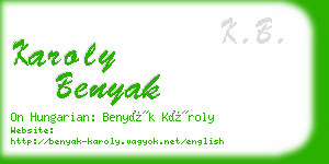 karoly benyak business card